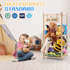 GLDZI elastic cords secure plushies neatly for clutter-free shelves
