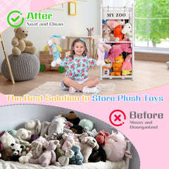 GLDZI multi-tier storage holds toys, pillows, and blankets for versatile organization.
