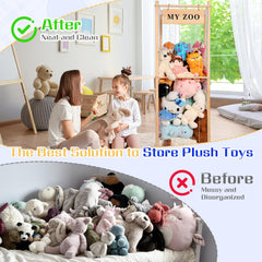 GLDZI Stuffed Animal Storage Zoo multi-tier rack maximizes capacity in small spaces.