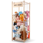GLDZI Stuffed Animal Storage Zoo vertical view offers easy access to plush toys and tidy shelves.