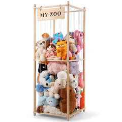 GLDZI Stuffed Animal Storage Zoo vertical view offers easy access to plush toys and tidy shelves.