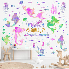 Glenmal Mermaid Wall Decal application surface shows versatile sticking on smooth walls.