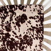 Glenna Jean Brown Cow crib sheet closeup—ultra-soft fabric supports comfy naps.
