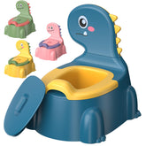 Gliizee Mall potty-training toilet with dinosaur blue front view encourages toddler engagement
