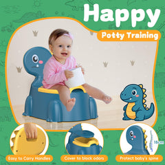 Gliizee Mall toddler potty trainer portable blue rear view ideal for travel