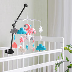 GlikCeil mobile arm with toy-hanging capacity for bells and mobiles