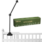 GlikCeil wooden crib mobile arm with cloud design mounted on a crib for visual stimulation