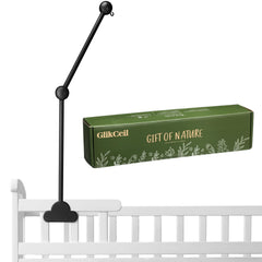 GlikCeil wooden crib mobile arm with cloud design mounted on a crib for visual stimulation