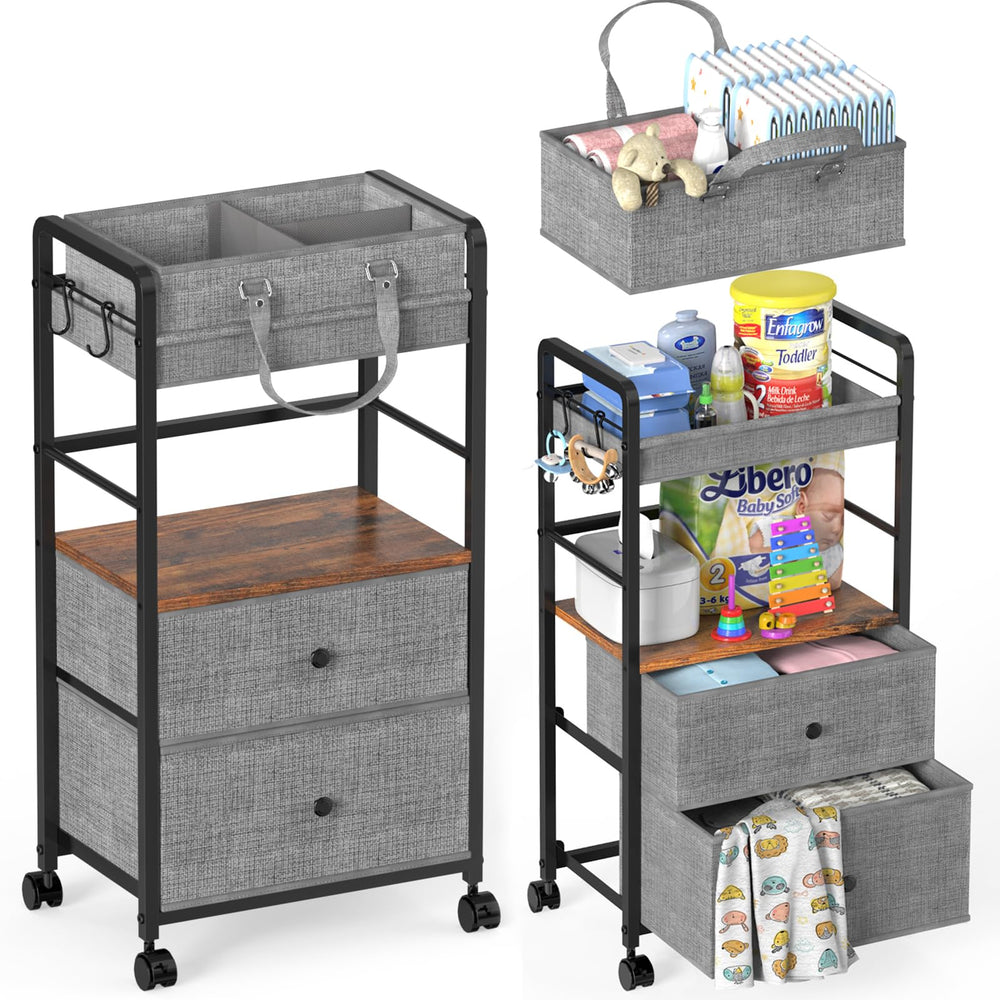 GLISWAM 2IN1 diaper caddy top basket for portable changing on the go