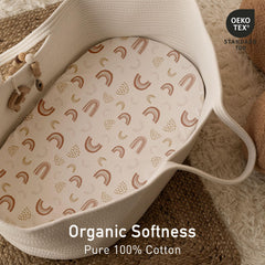 Gllquen Baby bassinet sheets 360-elastic-fit demonstrates snug, secure sleep surface.