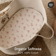 GLLQUEN BABY bassinet sheet 360° elastic fit prevents slipping.