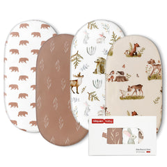 GLLQUEN BABY bassinet sheets fabric texture closeup showing soft breathable material for cozy sleep.