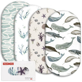 GLLQUEN BABY bassinet sheets Marine pattern offer breathable comfort for newborn sleep