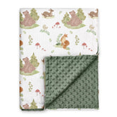 GLLQUEN BABY Forest Stories blanket front view shows breathable muslin for gentle newborn warmth
