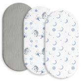 Gllquen Baby muslin bassinet sheets 3-pack stacked for nursery organization and breathable comfort