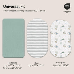 Gllquen Baby muslin bassinet sheets fit oval and rectangular cradles securely