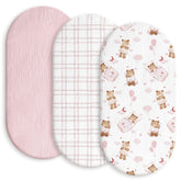 Gllquen Baby Muslin Bassinet Sheets Pack-3 for quick changes and backups