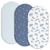 Gllquen Baby muslin bassinet sheets with star design, breathable and cozy for baby sleep.