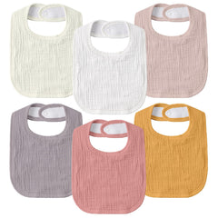 GLLQUEN BABY muslin drool bib orange front view shows chest coverage to keep outfits clean.