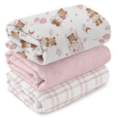 GLLQUEN BABY muslin swaddle soft-touch texture for gentle skin and breathability.