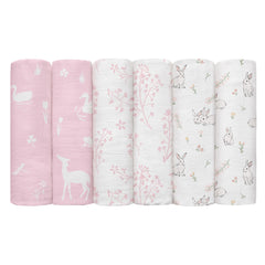 GLLQUEN BABY receiving blanket set in 70x70 offers gentle bamboo-viscose softness for sensitive skin.