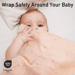 GLLQUEN BABY swaddle blanket sun pattern, 70x70 cm, versatile.