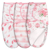 GLLQUEN BABY pink floral swaddle sleep sack close-up showing soft cotton comfort
