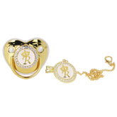 GLOGLOW Golden Pacifier crown rhinestones ideal for stylish newborn photo sessions