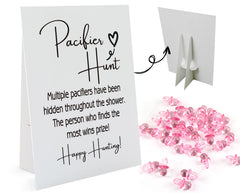 GNATV Baby Pacifier Hunt sign 8x10 displayed to boost shower game engagement