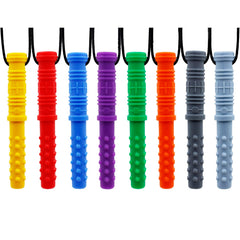 GNAWRISHING Chew Necklaces cylinder front view showing sensory design for calm moments