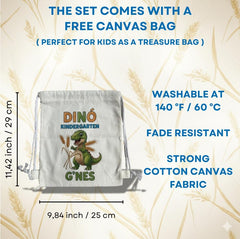 G'nes free dinosaur backpack included, a fun gift with the set.