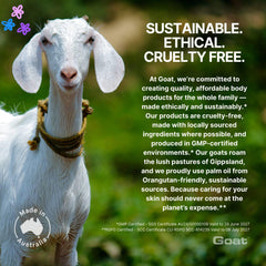 Goat Milk Kids Organic Body Wash clean rinse demonstrates a gentle, non-stripping formula