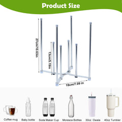 Goging 8-post drying structure holds mugs and bags without tipping during use.