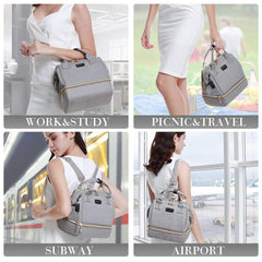 GOGOSO breast pump bag grey insulated pocket keeps items neatly cooled and accessible.