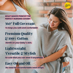 Gold Mamas Ponchy stylish-poncho worn over outfits while offering full coverage.