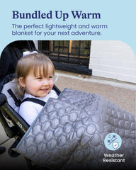 Goldbug baby blanket warm fleece lining offers cozy warmth on chilly mornings.