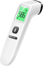 GoodBaby no-touch thermometer shows forehead reading for quick family checks