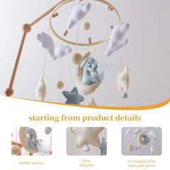 GOODMOM Dreaming Bunnies mobile clouds offer soothing visuals for bedtime routines.