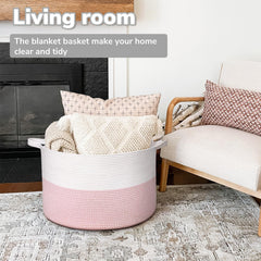 Goodpick pink toy storage basket keeps kids toys organized and accessible.