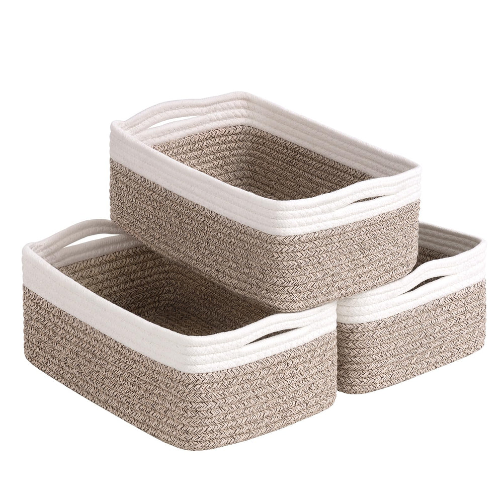 Goodpick rectangular 3-pack baskets help organize essentials with tidy shelves and quick access.
