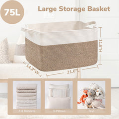 Goodpick blanket basket cotton rope texture showcases soft, snag-free material.