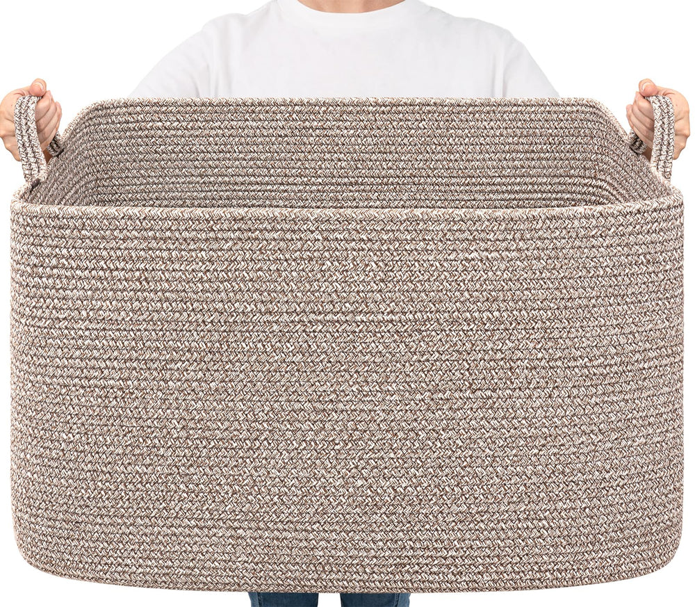 Goodpick Blanket Basket rectangular dimensions ideal for bulky blankets and pillows.