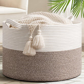 Goodpick Blanket Basket shows soft cotton rope texture for cozy blanket storage.