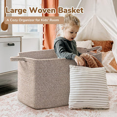 Goodpick Blanket Basket soft cotton rope emphasizes gentle touch for clothes and toys.