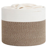 Goodpick blanket basket showing soft cotton material for cozy storage.