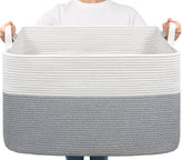 Goodpick blanket storage basket 85L with soft cotton rope keeps spaces tidy.
