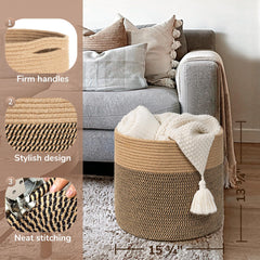 Goodpick cotton rope basket blankets storage shows neutral decor harmony