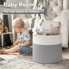 Goodpick basket side view in gray ideal for clothes and toys.