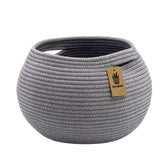Goodpick cute round cotton rope basket shows 10d size for easy bedroom organization.