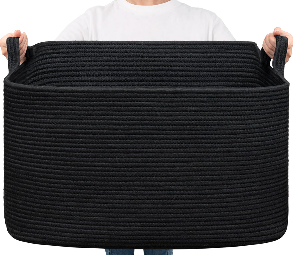 Goodpick extra large storage basket full of blankets keeps blankets organized and accessible